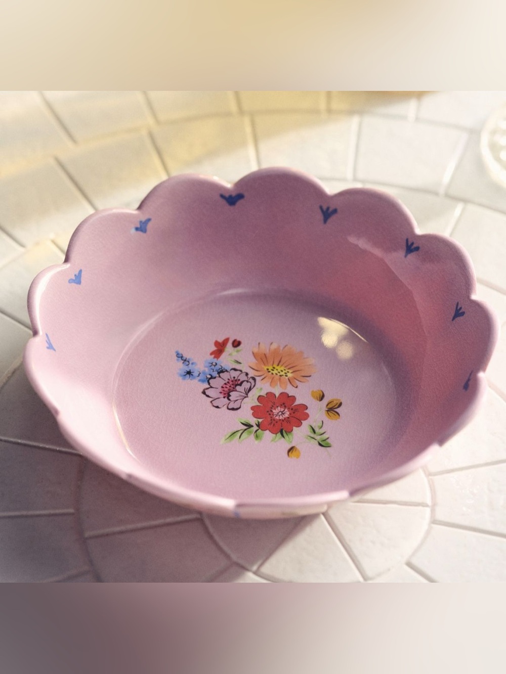 NWT Set of FOUR Pasta Bowl Annette Floral Melamine